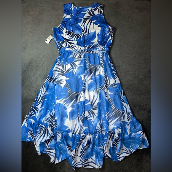 Lane Bryant NWT Size 16 Blue Tropical Keyhole Front Sleeveless Maxi Dress - Picture 9 of 9